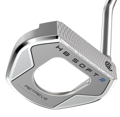 Cleveland Golf Retreve HB Soft 2 Putter - Silver / 35" / Single Bend / Oversized Grip / Right Hand