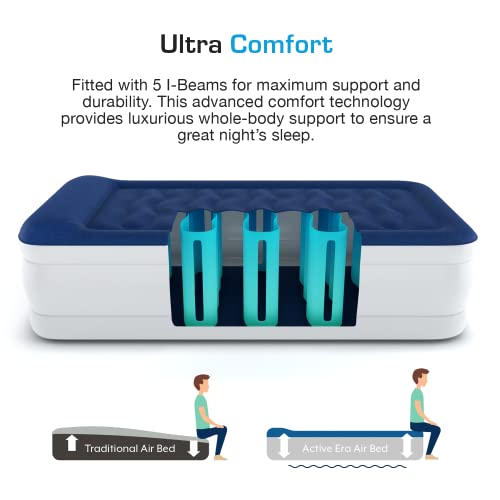 Twin Air Mattress with Built-in Pump & Raised Pillow - Luxury Version