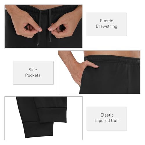 Mens Sweatpants with Pockets Gym Joggers - Athletic Casual Pants 5X-Large 4 Pack Black Navy Green Grey