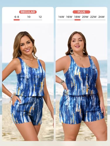 Plus Size Summer Swim Romper for Women 2026 Mysterious Lake Edition