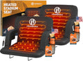 25-Inch Heated Stadium Bleacher Seat with Back Support, Black, 2-Pack