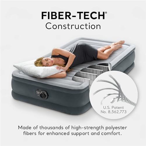Intex Dura-Beam Deluxe Twin Air Mattress Set of 2 with Pump - 13 Inch