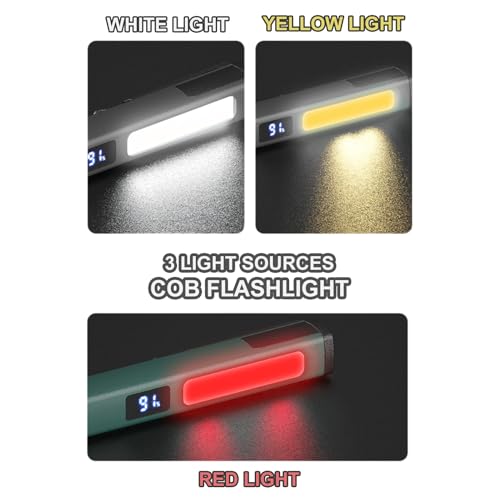 Rechargeable LED Pen Light Flashlight Gray - Compact, Multi-Mode, USB Charging