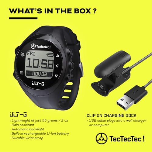 TecTecTec ULT-G Golf GPS Watch - Accurate Yardages, No App Needed, Preloaded 38,000+ Courses