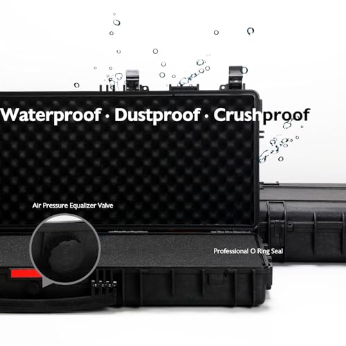 43-Inch Waterproof & Crushproof Rifle Case with Wheels, Lockable, 3 Layer Foam, TSA Approved – GRWOLF