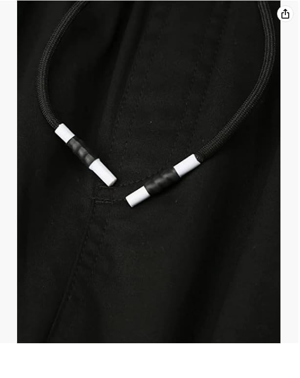 Men's Black Cargo Pants for Hiking Workout Joggers - Large