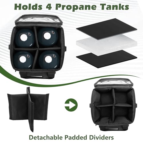 Propane Tank Storage Bag Holds 4 Mini 1LB Gas Tanks Camping Gear