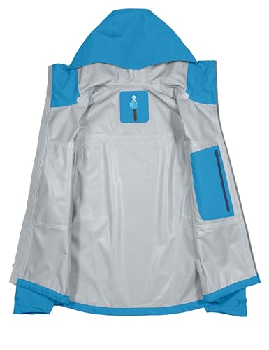 Men's Waterproof Rain Jacket - High-Performance 3L Hard Shell, Blue XL