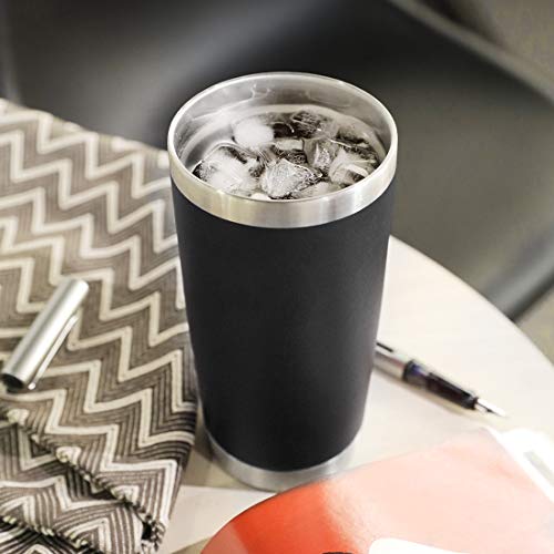 20oz Stainless Steel Travel Mug Set - Double Wall Vacuum Insulated Coffee Cups - Powder Black - 12 Pack - Variation of THIS listing