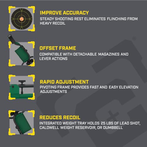 Caldwell Lead Sled Solo 2 Shooting Rest with Weight Reservoir, Recoil-Reducing & Adjustable