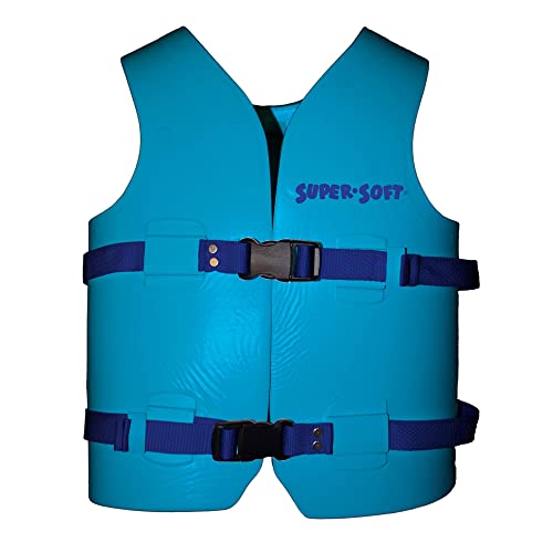 Child Life Jacket with Adjustable Straps, USCG Approved Swimming Vest - Marina Blue, Youth Medium
