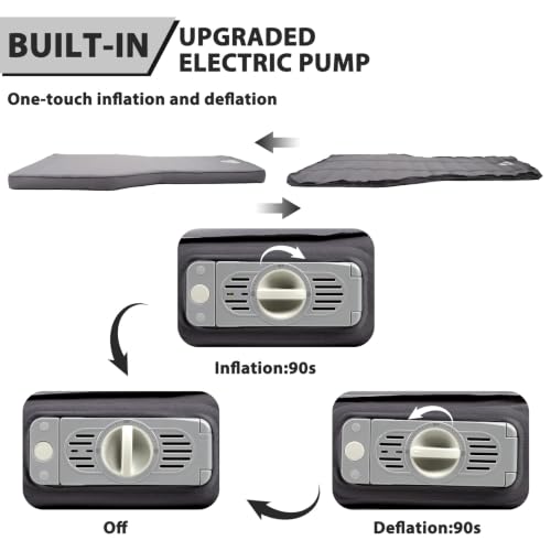 Self-Inflating Tesla Model Y Mattress - 4-Inch Ultra-Thick Sleep Pad Gray - Grey Variation