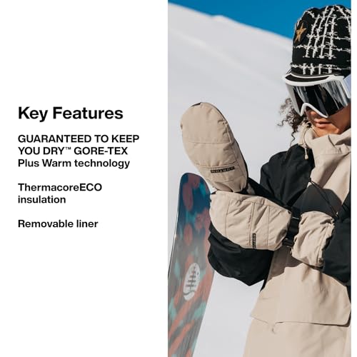 Burton Gore-Tex Insulated Snowboard Mittens - Waterproof Winter Gloves, Men’s Large, Touch Screen Compatible