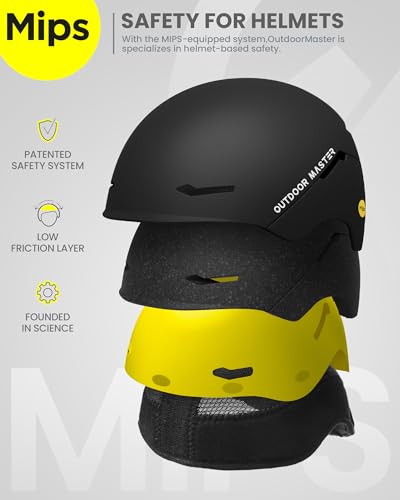 OutdoorMaster ELK MIPS Ski Helmet Large Matte Black Snowboard Helmet for Men Women & Youth