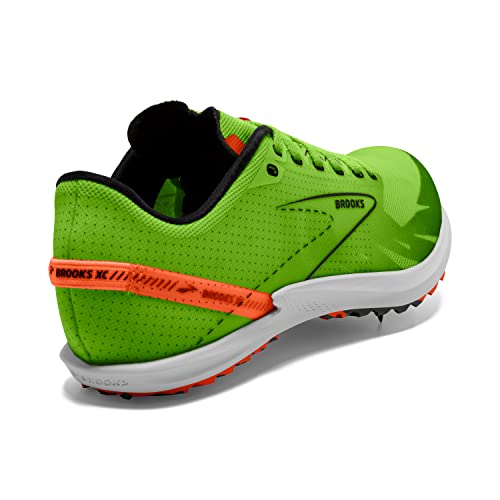 Supportive Cross-Country Running Shoe - Spikeless, Brooks, Women/Men 10.5/9, Green Gecko/Red Orange/White Variation