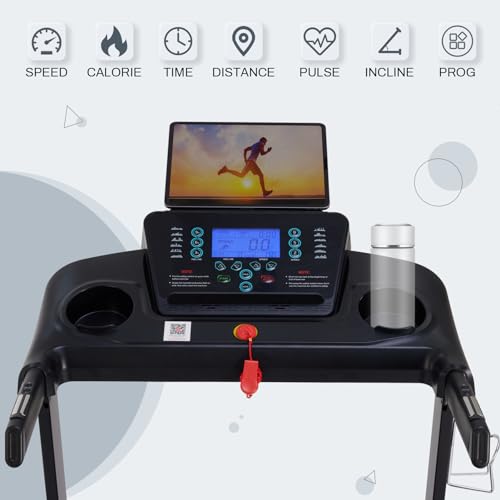 ATEEDGE Foldable Treadmill with 15% Auto Incline, 18-Inch Wide Belt, 350LB Capacity
