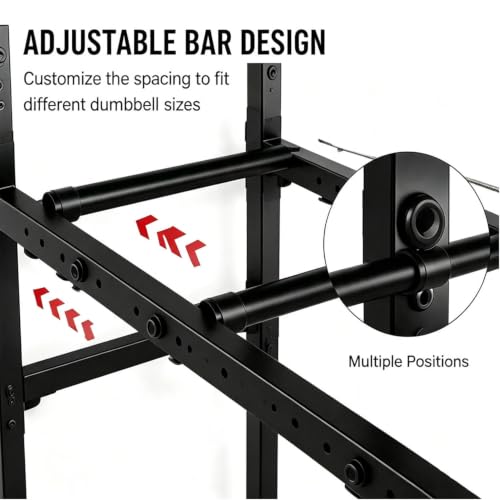 Adjustable Dumbbell Rack with Wheels - Black Home Gym Storage Stand