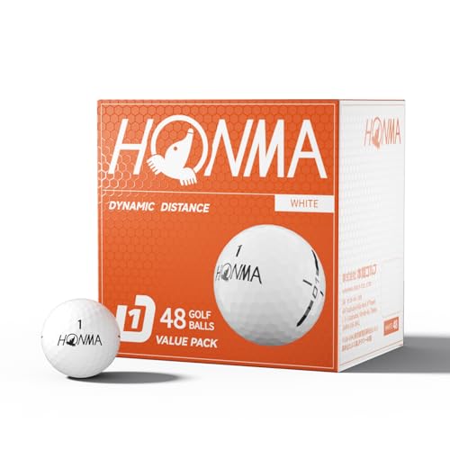 Honma 48-Pack White Golf Balls Max Distance Soft Feel for Beginners & Professionals