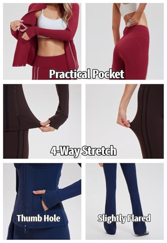 AFZ Women Bodycon 2 Piece Tracksuit Set - Athleisure Fall Travel Outfit, Medium Coffee