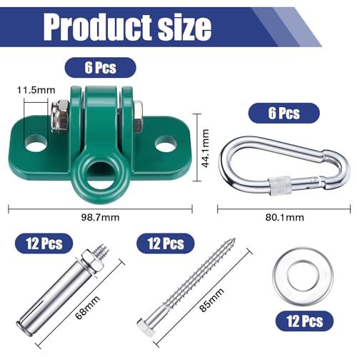 Tandefio Green 6-Piece Swing Hanger Set for Indoor Outdoor Use