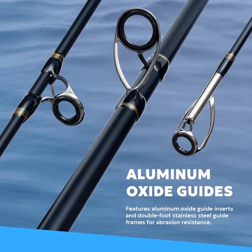 A1FISHER 12'XH Crab Snare Spinning Rod - Saltwater Fishing Equipment, 3-Piece