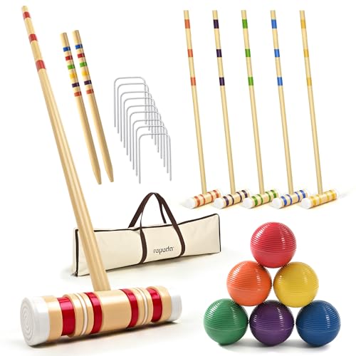 ROPODA 35IN Six-Player Croquet Set Outdoor Lawn Game for Adults & Kids