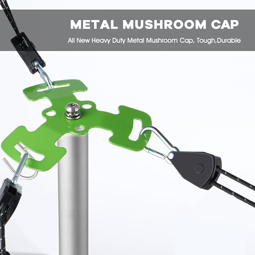 Heavy Duty Boat Cover Support Poles 2 Pack - Adjustable Aluminum Marine Tarp Support System with Mushroom Caps & Ratchet Ropes