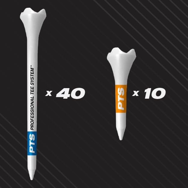 PrideSports PTS Plastic Golf Tees | Combo 50 Pack - 40 3-1/4” and 10 1-1/2” | #1 Plastic Tee on Tour | The Perfect Tee for Any Hole