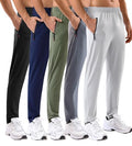 Men's Lightweight Athletic Sweatpants with Zipper Pockets - 5 Pack, 4X-Large, Black/Dark Grey/Light Grey/Navy/Army Green