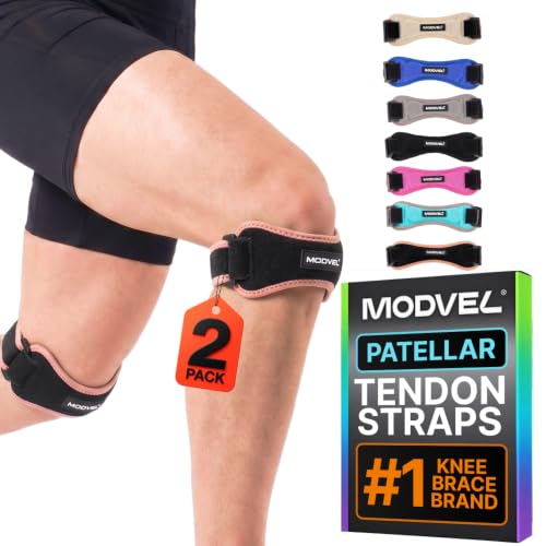 Modvel Copper Patella Knee Brace Strap Adjustable Tendon Support Band 2-Pack