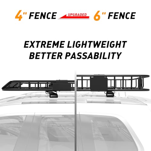 Wildroad Rooftop Cargo Carrier Combo 64" x 39" x 4" Roof Rack Basket