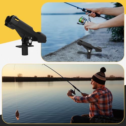 Fishing Rod Holders for Boat - Adjustable 360 Swivel Set of 6