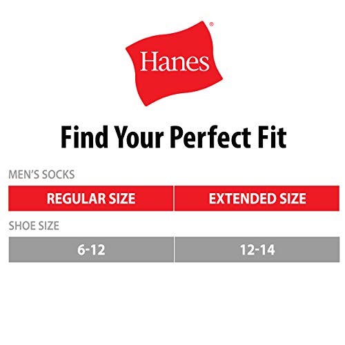 Hanes Men’s Crew Socks Pack 12 Pairs - Max Cushion Moisture-Wicking Ankle Socks