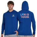 X-Large Men's Hooded Rash Guard Sun Hoodie Swim Shirt Navy