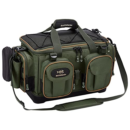 BASSDASH Fishing Tackle Shoulder Bag Army Green Water-Resistant Gear Storage Pack