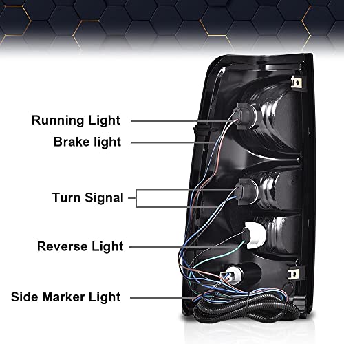 PIT66 Tail Lights Pair for Chevy Silverado 2003-2006 Clear Model | Easy Bolt-On Installation