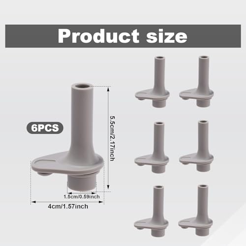 Gray Silicone Replacement Bite Valves for Zak Water Bottles - 6 Pack