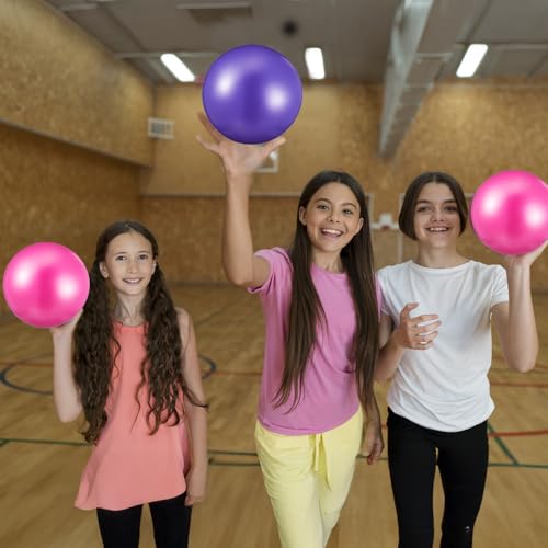 Mini Pilates Balls Set - Pink & Purple 9 Inch Exercise Stability Balls for Yoga, Fitness, Therapy