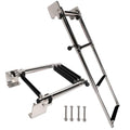 Marine 316 Stainless Steel Telescoping Transom Ladder - 4 Steps, Water Boarding