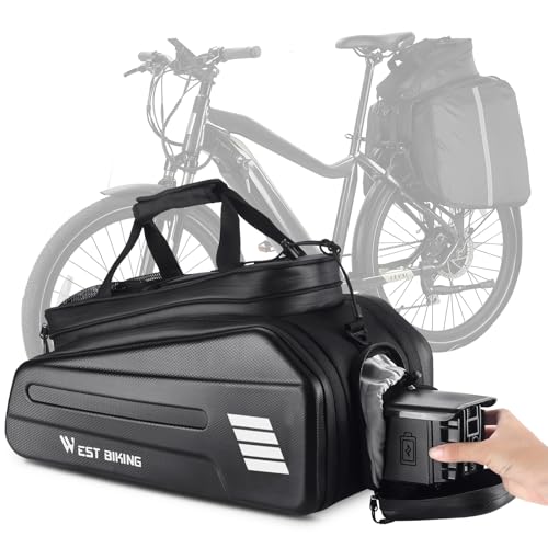 Electric Bicycle Rear Rack Bag 30L Hard Shell Waterproof Pannier for E-Bike