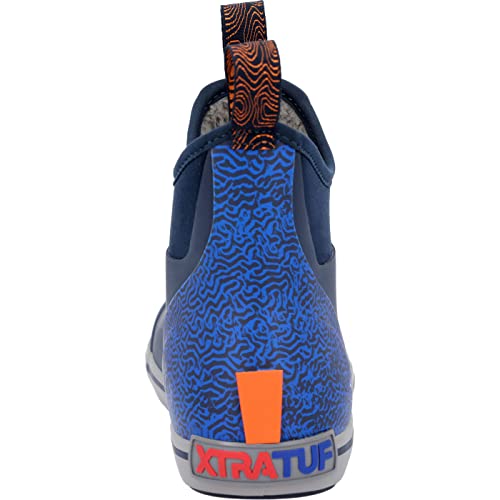 XTRATUF Men's Trolling Pack Fleece-Lined Ankle Deck Boots - Blue Variation 13