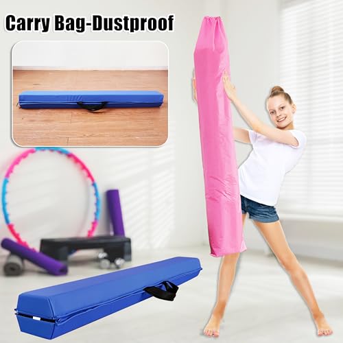 Folding Gymnastics Balance Beam for Kids - 4, 6, 8, 9, 10 Ft Stable Foam Exercise Beam