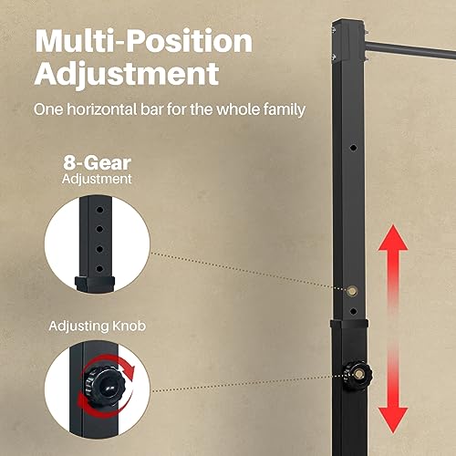Black Power Tower Pull Up Station for Home Gym - Heavy Duty, 330LBS Capacity