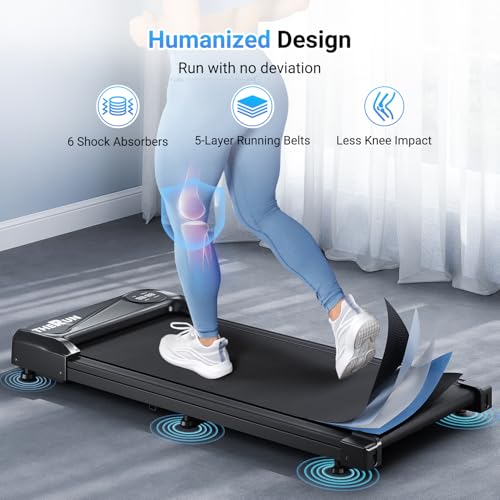 THERUN Portable Under Desk Treadmill Black 2.5HP Walking Jogging Machine