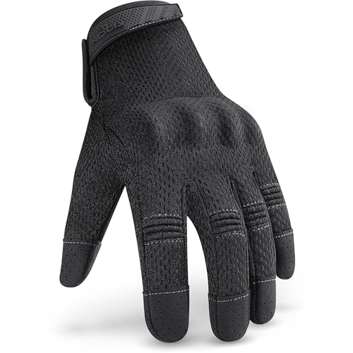 NoCry Small Men's Heavy Duty Work Gloves with Knuckle Guards, Reinforced Palms