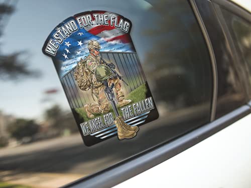 All Weather Patriotic Decal Sticker 7 Inch US Flag Support for Cars Trucks Laptop - Variation 1