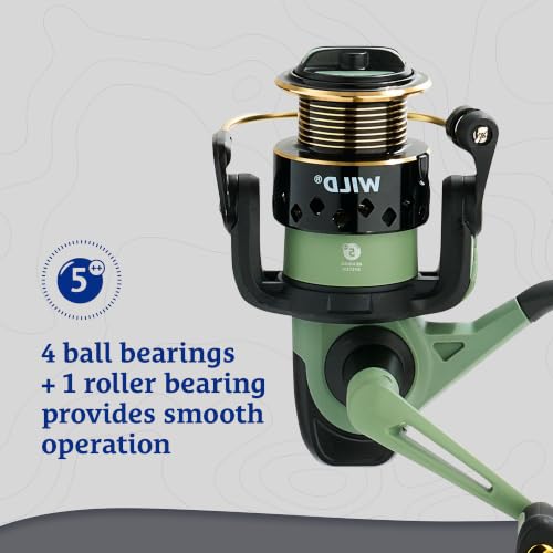 7' Light 2-Piece Spinning Fishing Rod & Reel Combo for Freshwater Species