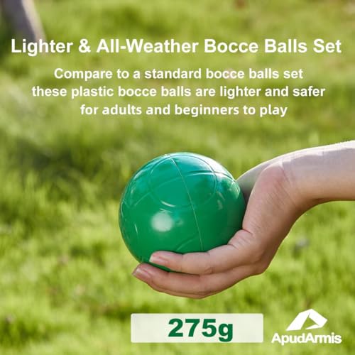90mm Bocce Ball Set with 8 Colorful Balls & Accessories - Outdoor Lawn Game