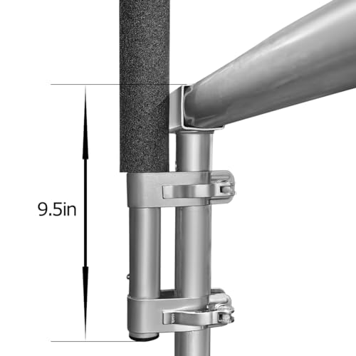 14FT Trampoline Enclosure Poles Replacement Set with Clamp & Hardware - Fits 6 Straight Poles - No Tool Needed