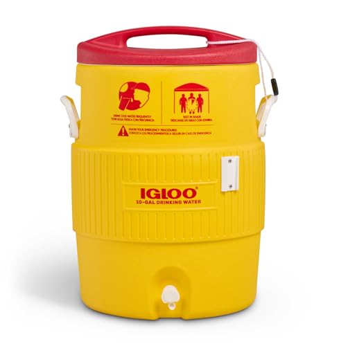 Igloo 10 Gallon Yellow Portable Cooler with Spout & Locking Lid